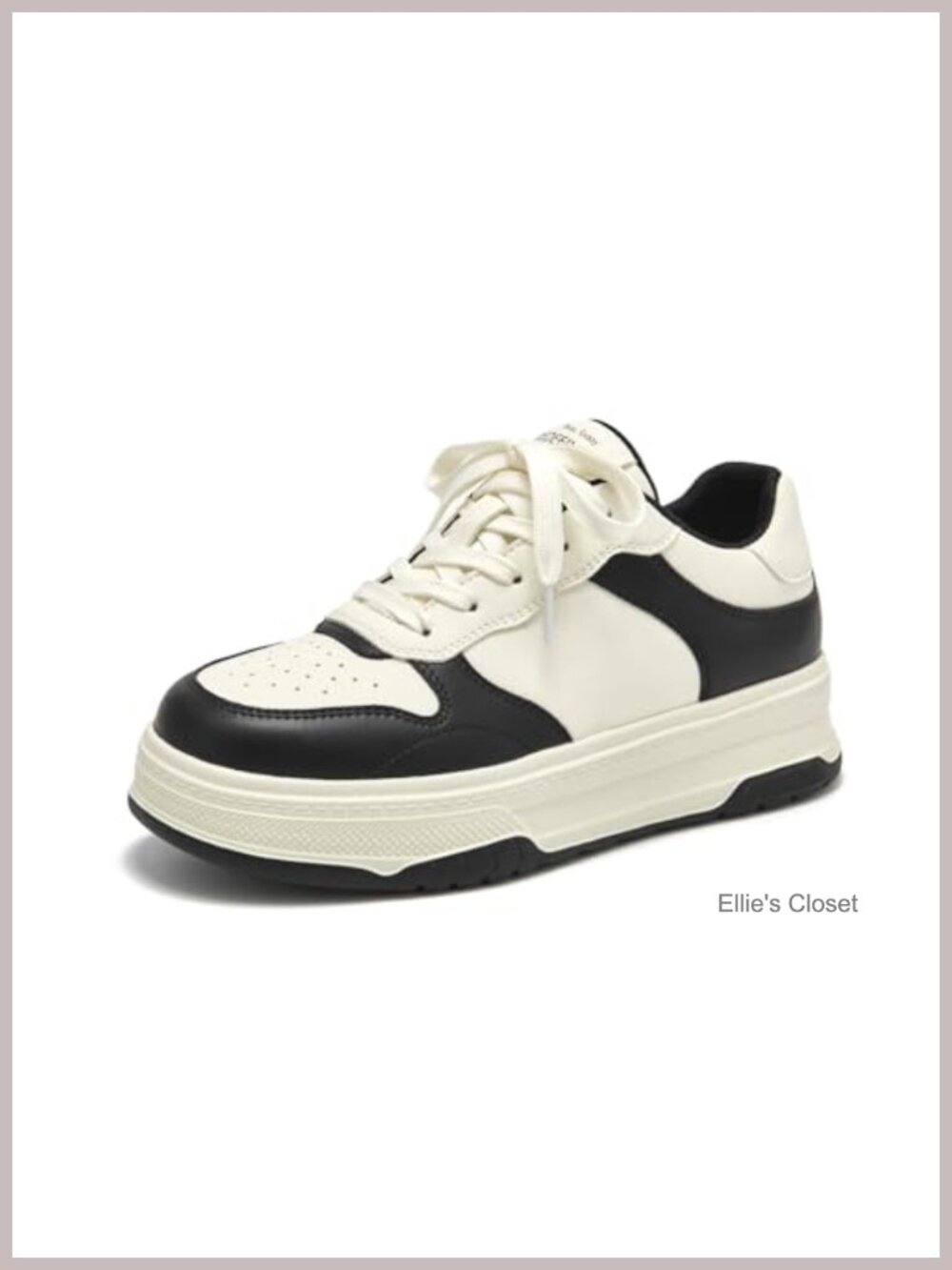 Women's Pigskin Leather Platform Sneakers Breathable Lace-Up White